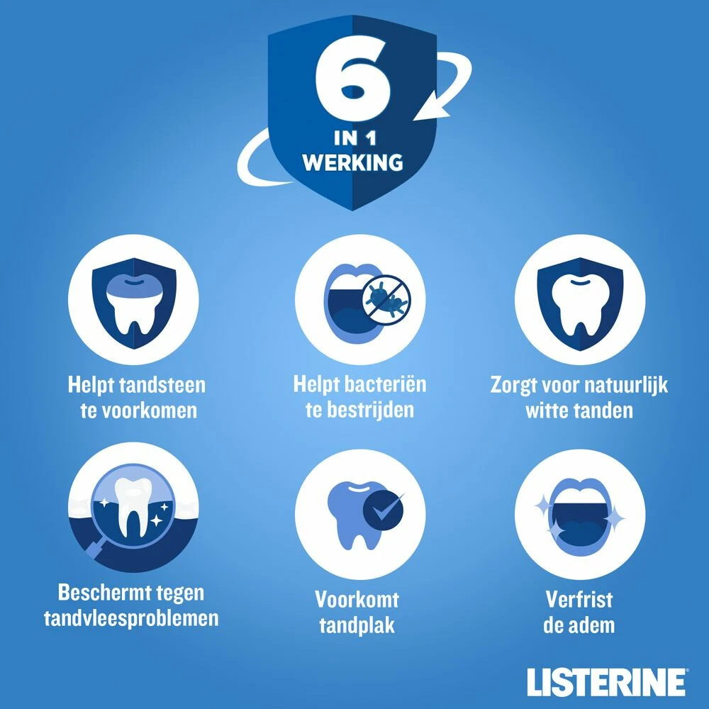 3x Listerine Mondwater Total Care Anti-Tandsteen 6 3x Listerine Mondwater Total Care Anti-Tandsteen - Afbeelding 4