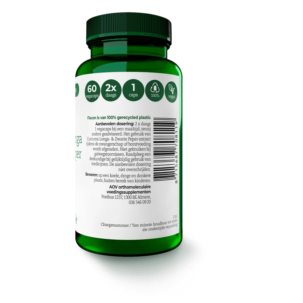 AOV 811 Curcuma Longa Zwarte Peper-extract 5 AOV 811 Curcuma Longa Zwarte Peper-extract - Afbeelding 3