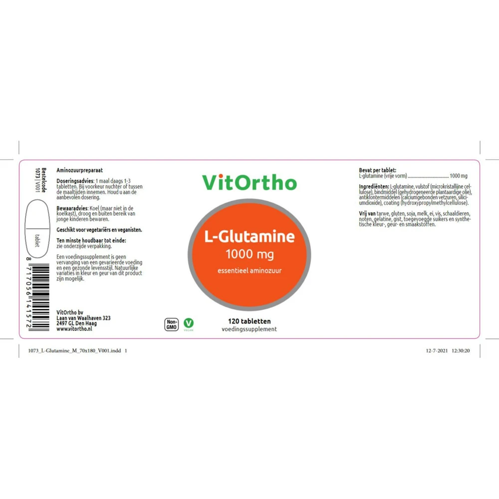 Vitortho L-Glutamine 1000 Mg 4 Vitortho L-Glutamine 1000 Mg - Afbeelding 2