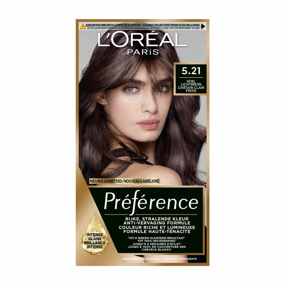 L'Oreal Lu0027Oréal Preference Haarkleuring 5.21 Koel Lichtbruin 3 L'Oreal Lu0027Oréal Preference Haarkleuring 5.21 Koel Lichtbruin