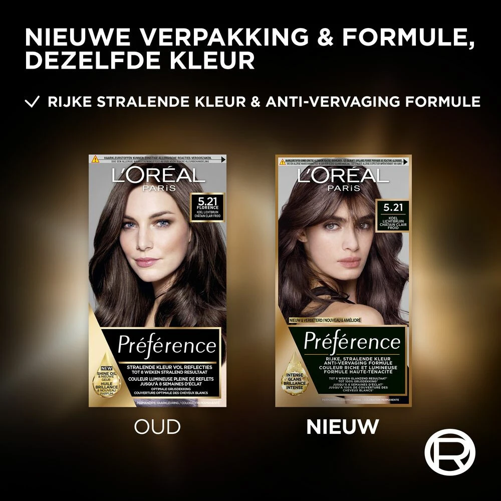 L'Oreal Lu0027Oréal Preference Haarkleuring 5.21 Koel Lichtbruin 5 L'Oreal Lu0027Oréal Preference Haarkleuring 5.21 Koel Lichtbruin - Afbeelding 3