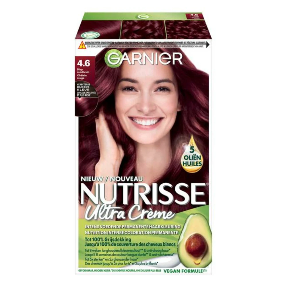 Garnier Nutrisse Creme Haarverf 46 - Roodbruin 3 Garnier Nutrisse Creme Haarverf 46 - Roodbruin