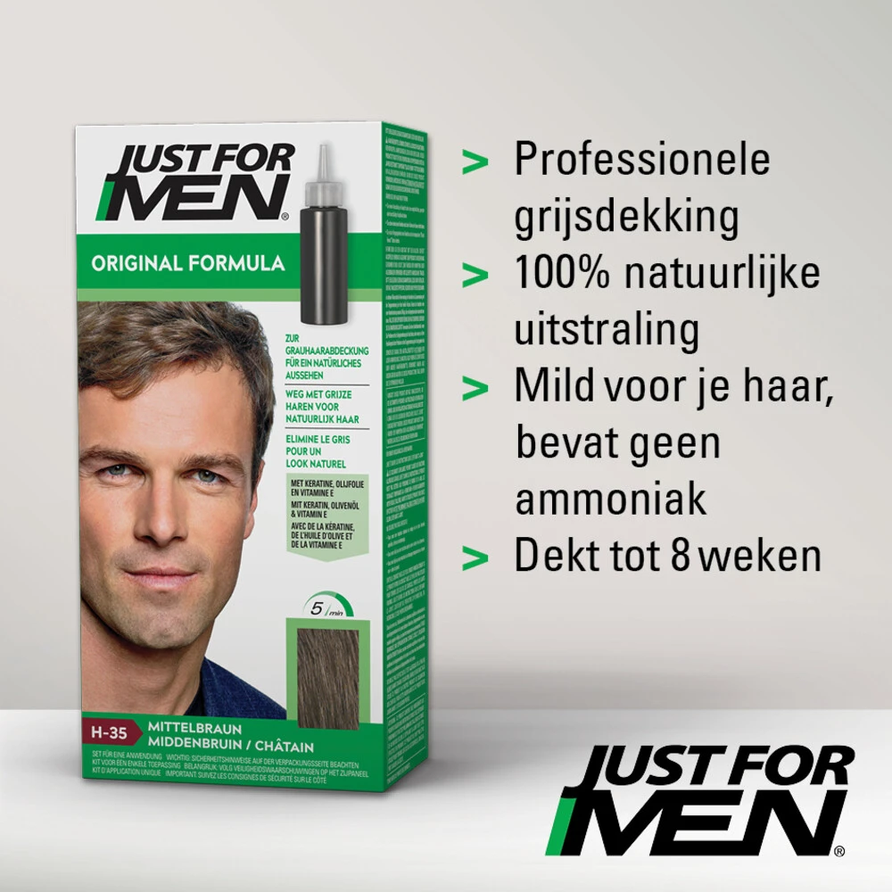 Just For Men Original Haarverf Middenbruin 4 Just For Men Original Haarverf Middenbruin - Afbeelding 2