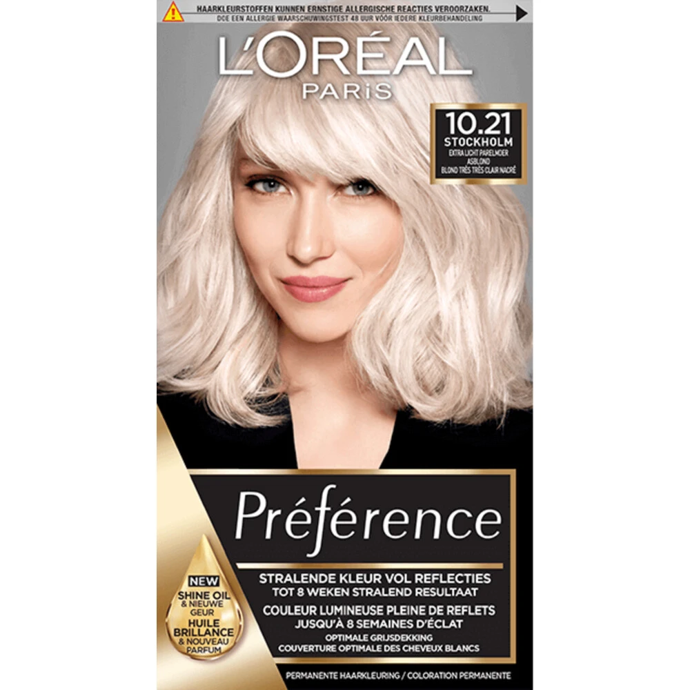 L'Oreal Lu0027Oréal Preference Haarkleuring 10.21 Stockholm - Extra Licht Parelmoer Asblond 3 L'Oreal Lu0027Oréal Preference Haarkleuring 10.21 Stockholm - Extra Licht Parelmoer Asblond